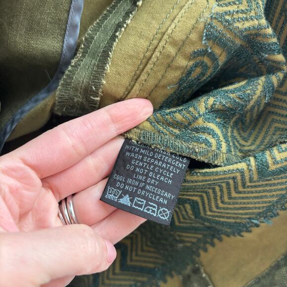 Indigo Palms Tommy Bahama Olive Green Stretch Twill Blazer Embroidered XL Boho - Picture 3 of 9